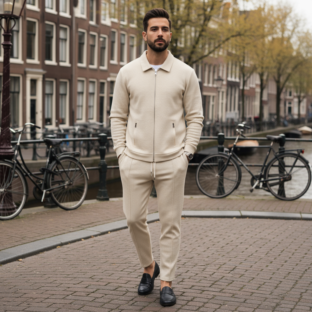 Luca – Heren Set | Stijlvolle Wafelstructuur met Comfort Fit - 1