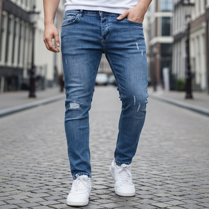 Luca – Heren Spijkerbroek | Slim Fit met Gescheurde Details voor een Stoere Look - 2