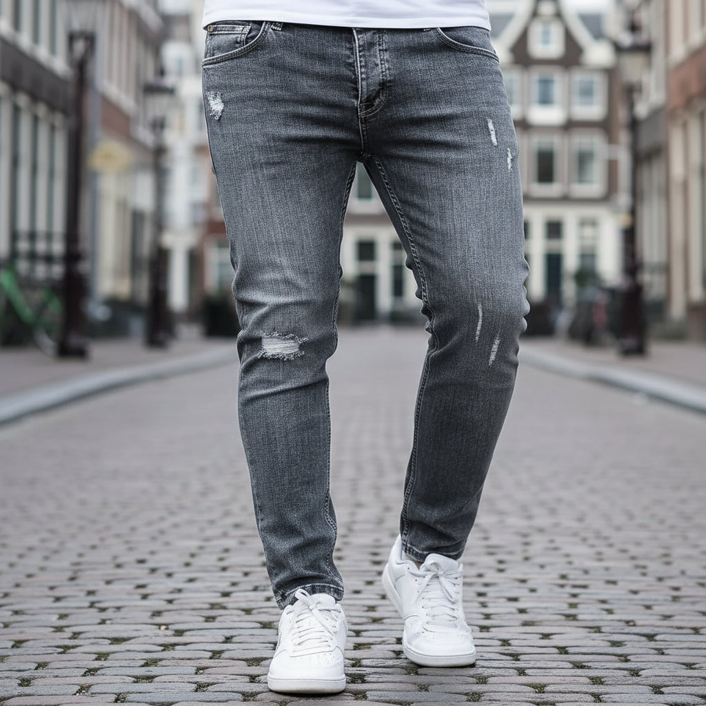 Luca – Heren Spijkerbroek | Slim Fit met Gescheurde Details voor een Stoere Look - 3