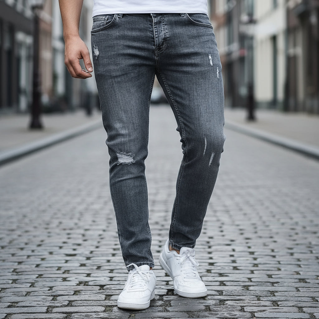 Luca – Heren Spijkerbroek | Slim Fit met Gescheurde Details voor een Stoere Look - 5