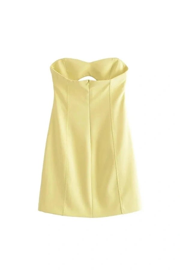 A-line dress with an elegant cutout design, perfect for formal occasions. 6