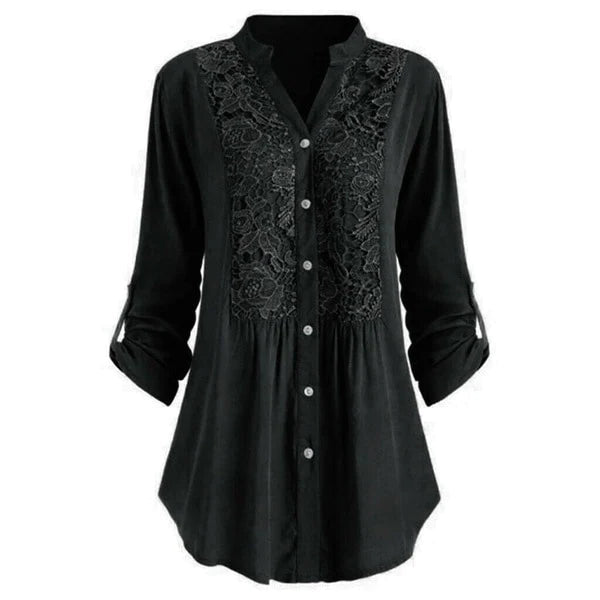 Blouse | Puff Sleeves Elegant Fit-Women's Blouses-Mykonostore-Black-S-Mykonostore
