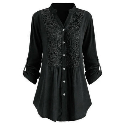 Blouse | Puff Sleeves Elegant Fit-Women's Blouses-Mykonostore-Black-S-Mykonostore