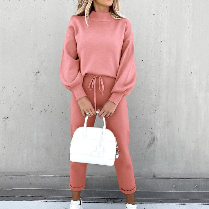 Co-ord Set | Balloon Sleeves, High Neck Design-Loungewear-Mykonostore-Mykonostore