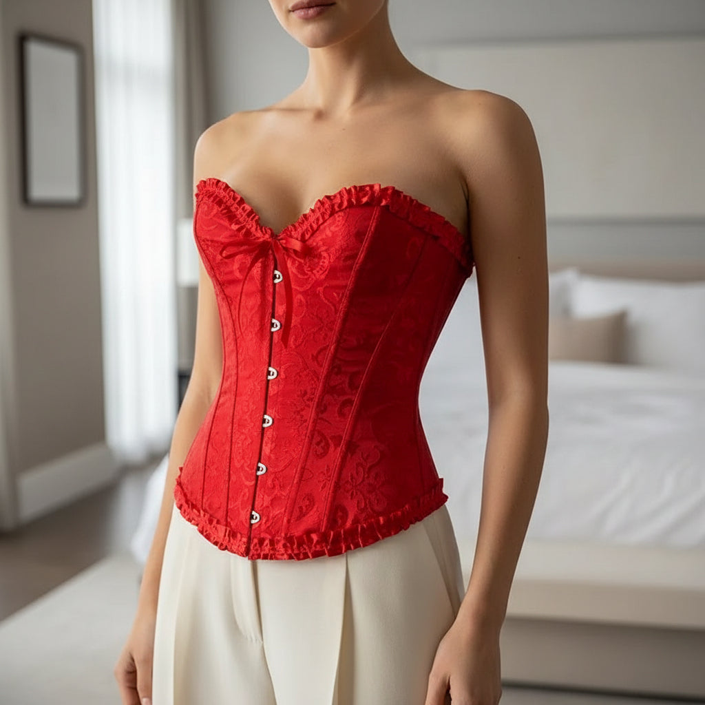 Corset Top | Strapless Lace Design with Adjustable Fit-Corsets-Mykonostore-Red-XS-Mykonostore