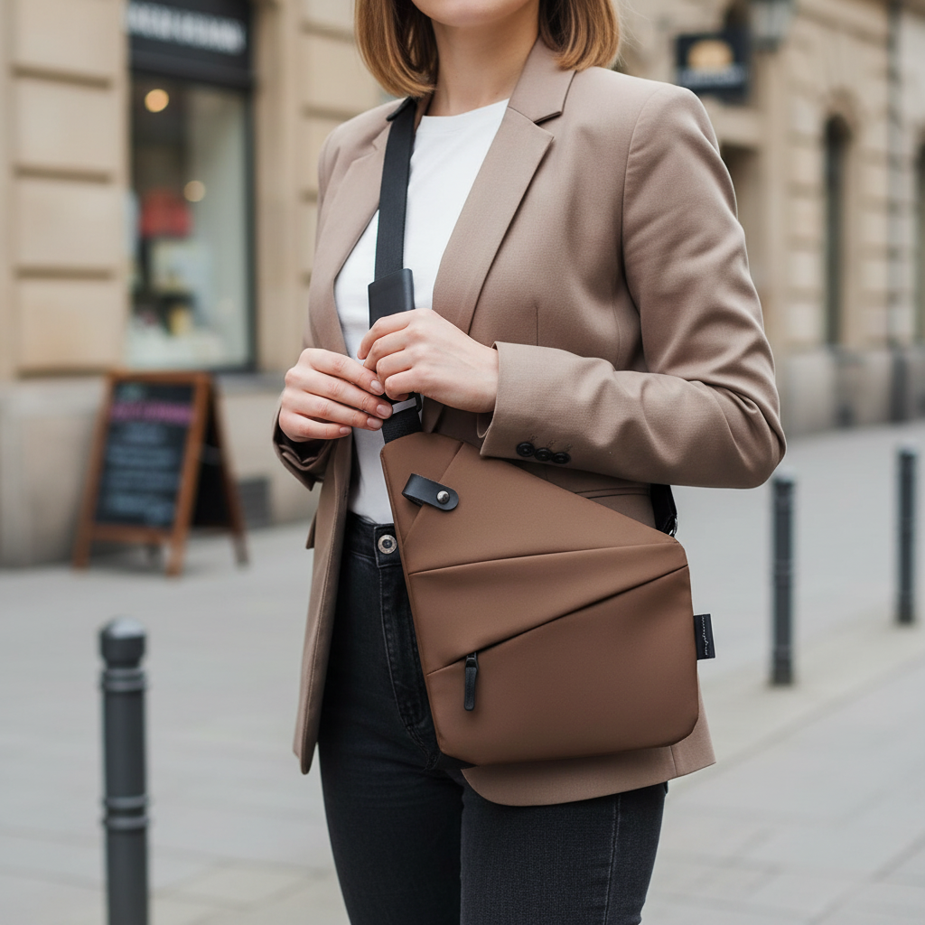 Crossbody Bag | Compact Design with RFID Protection for Women-Handtaschen-Mykonostore-Brown-Left-Mykonostore