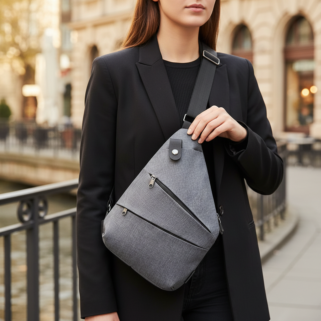 Crossbody Bag | Compact Design with RFID Protection for Women-Handtaschen-Mykonostore-Gray-Left-Mykonostore