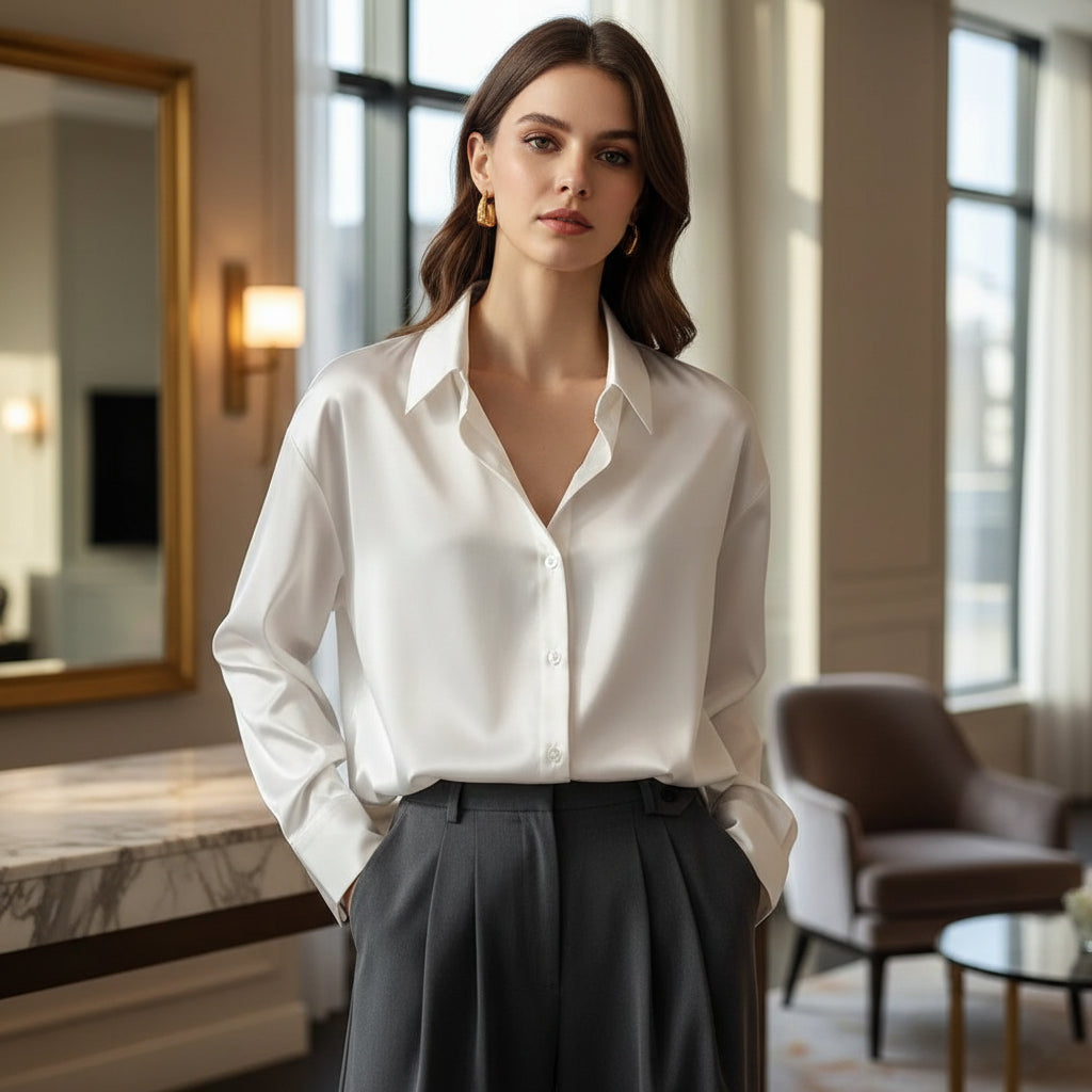 Loose fit blouse with a relaxed silhouette, perfect for casual or semi-formal occasions. - 1