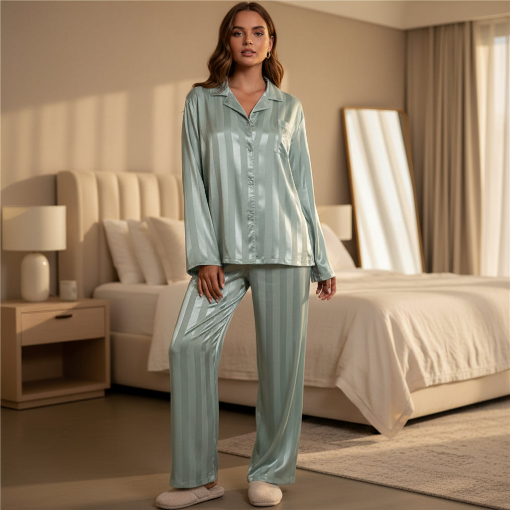 Elegant Pajama Set | Relaxed Fit Design for Women-Women’s Sleepwear-Mykonostore-Green-M-Mykonostore