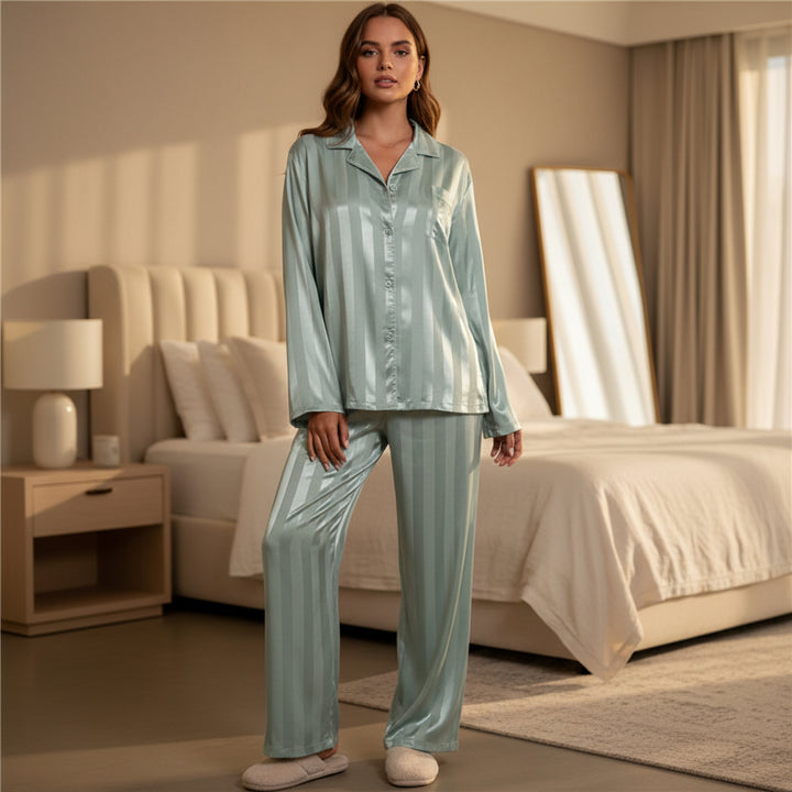 Elegant Pajama Set | Relaxed Fit Design for Women-Women’s Sleepwear-Mykonostore-Green-M-Mykonostore