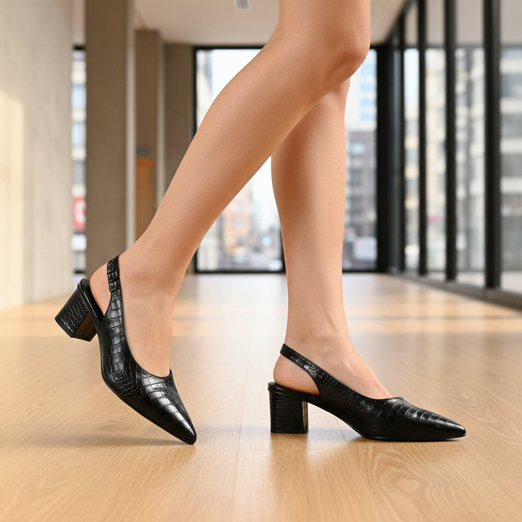 Elegant Women's Pumps | Orthopedic Design with Chic Crocodile Detail-Pumps-Mykonostore-Mykonostore