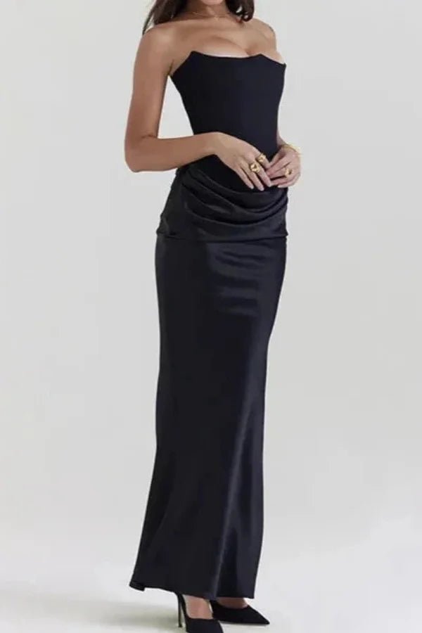 Elegant gown featuring a sculpted corset bodice in a flowing silhouette, perfect for formal occasions. 3