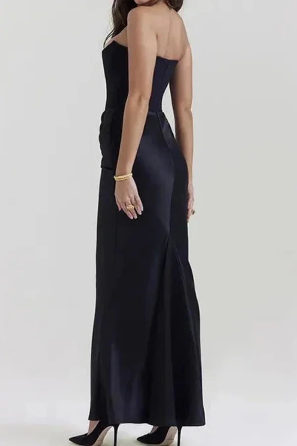 Elegant gown featuring a sculpted corset bodice in a flowing silhouette, perfect for formal occasions. 4