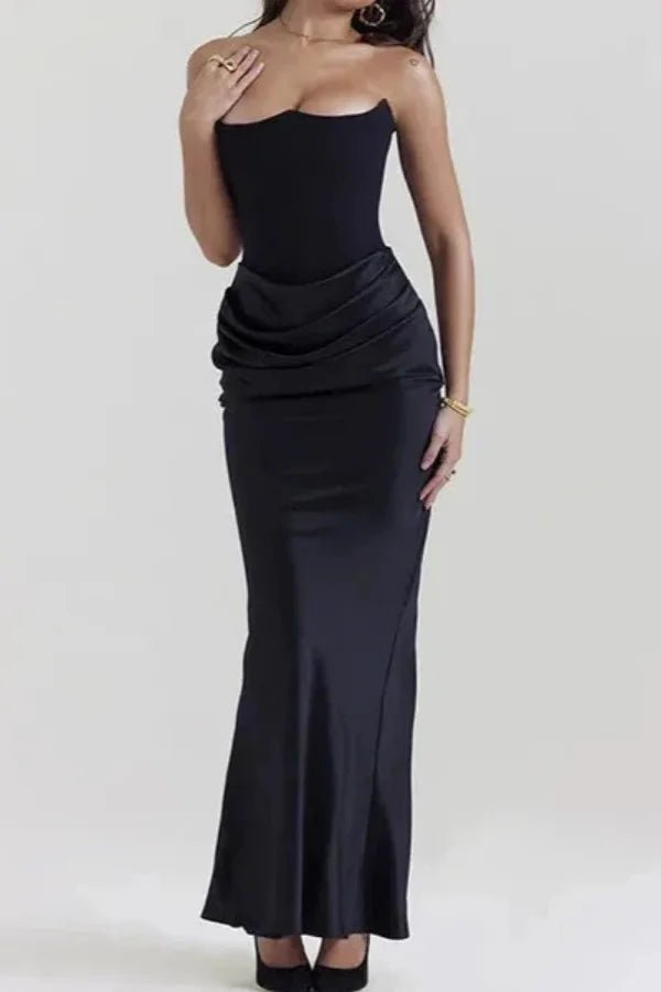 Elegant gown featuring a sculpted corset bodice in a flowing silhouette, perfect for formal occasions. 5