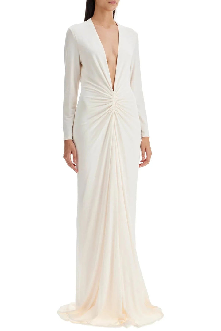 Elegant midi dress featuring a flattering V-neckline and pleated design, suitable for formal occasions. 6