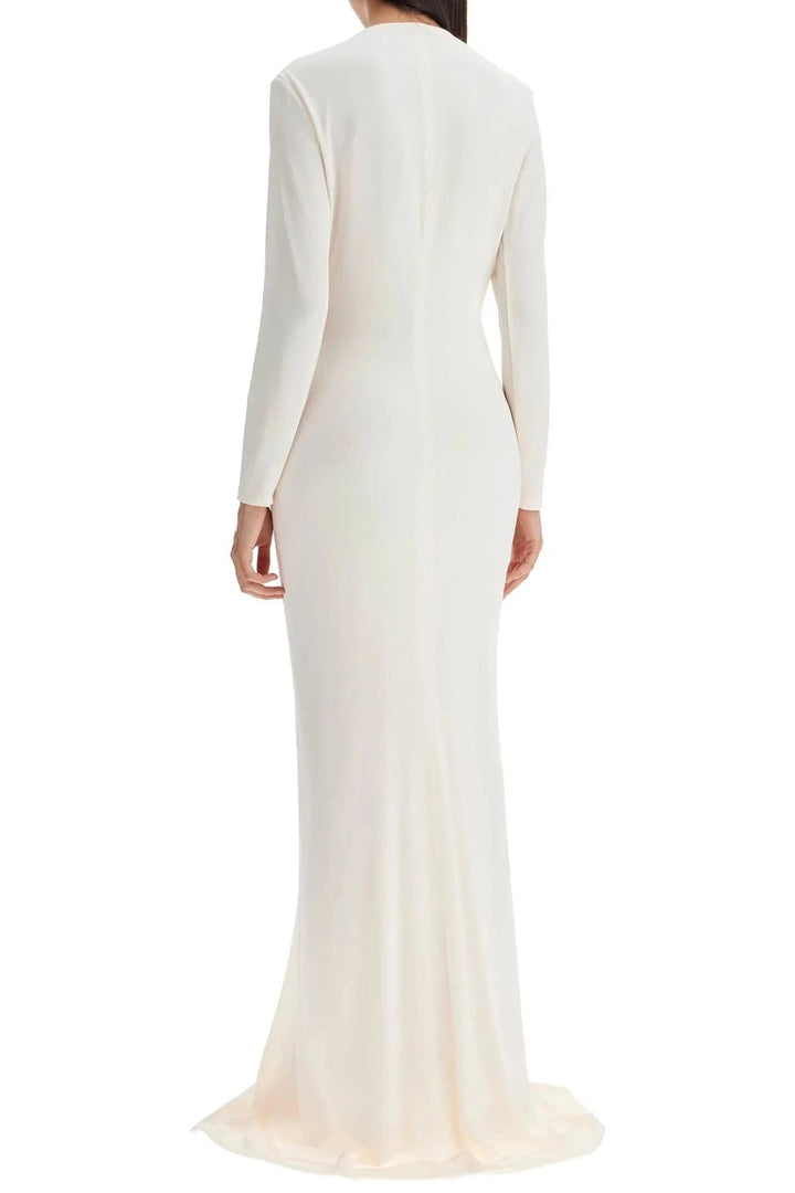 Elegant midi dress featuring a flattering V-neckline and pleated design, suitable for formal occasions. 8