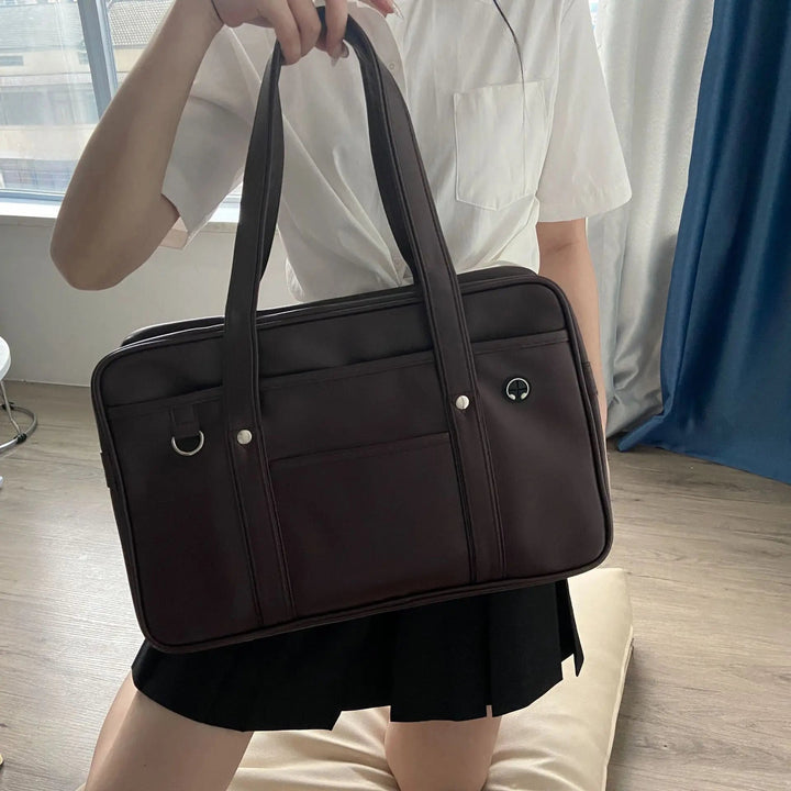 Girls' Trendy PU School Bag | Stylish Waterproof One-Shoulder Backpack-Backpacks-Mykonostore-Mykonostore