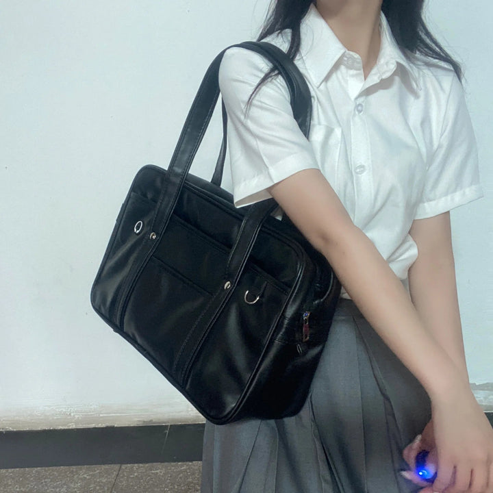 Girls' Trendy PU School Bag | Stylish Waterproof One-Shoulder Backpack-Backpacks-Mykonostore-Mykonostore