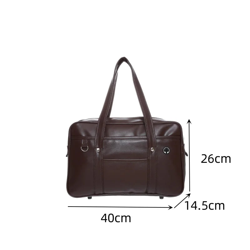 Girls' Trendy PU School Bag | Stylish Waterproof One-Shoulder Backpack-Backpacks-Mykonostore-Mykonostore