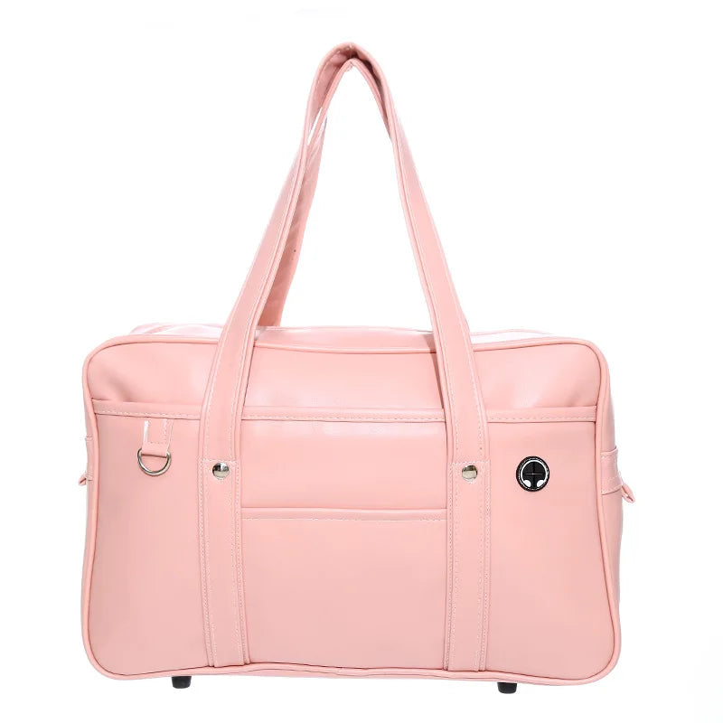 Girls' Trendy PU School Bag | Stylish Waterproof One-Shoulder Backpack-Backpacks-Mykonostore-Pink-Mykonostore