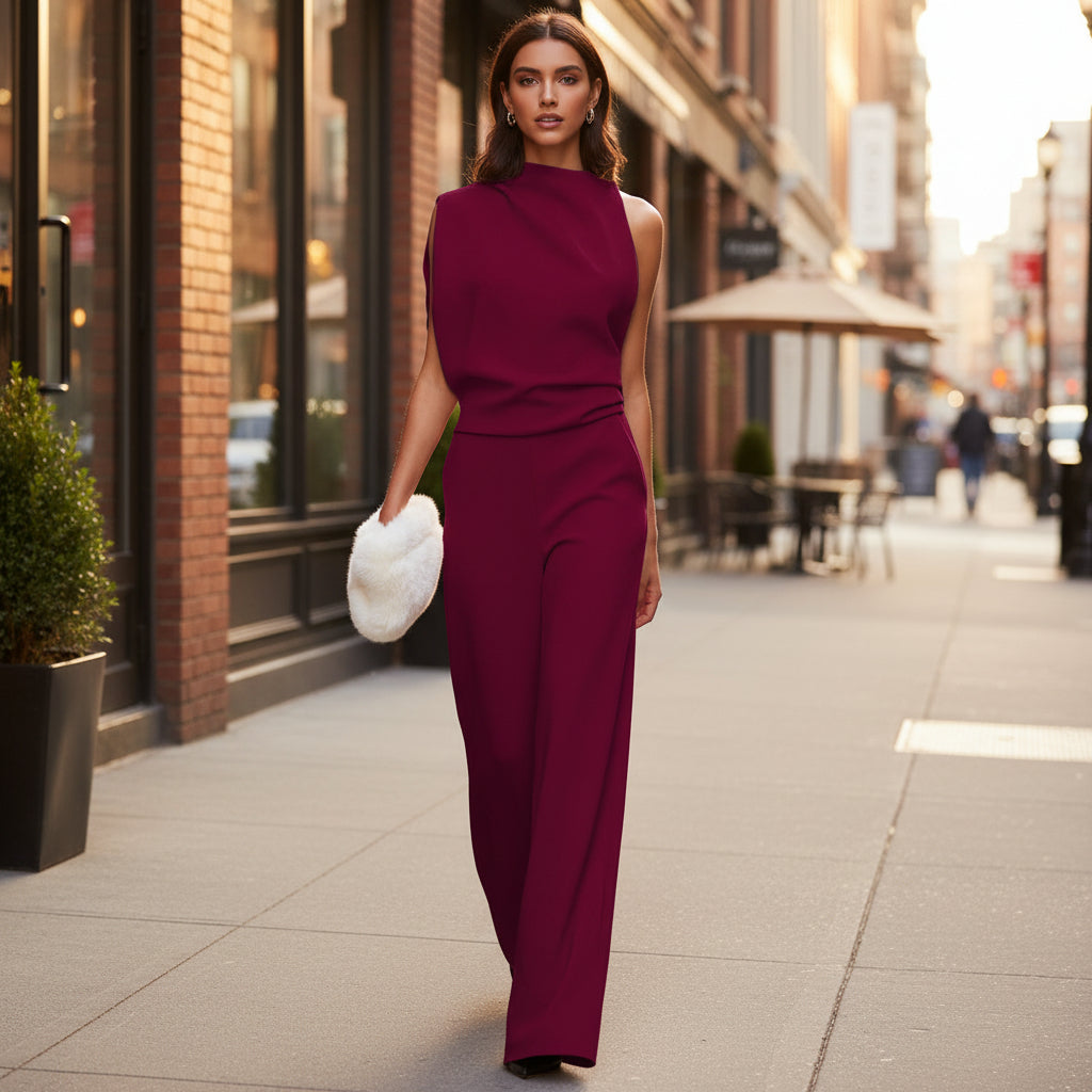 Jumpsuit | Wide-Leg Design for Effortless Elegance-Jumpsuits-Mykonostore-Dark Red-S-Mykonostore