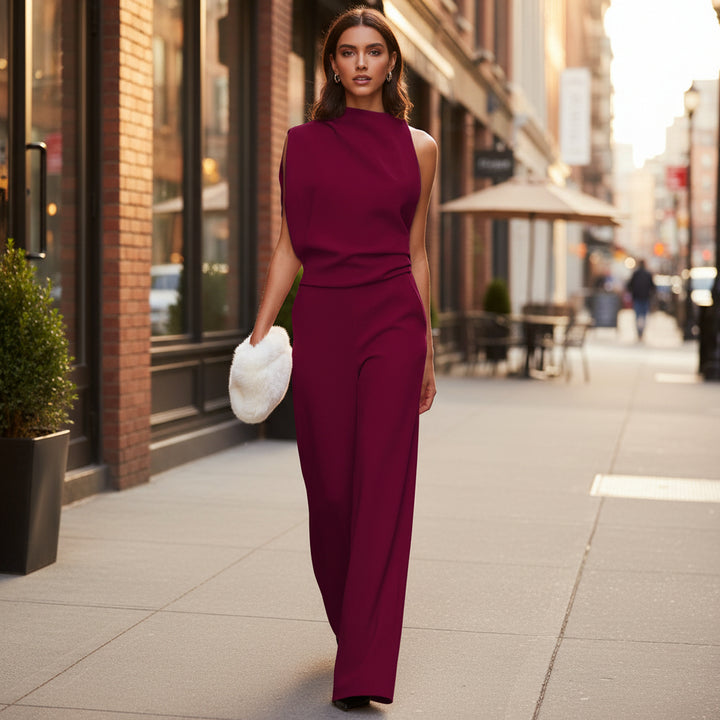 Jumpsuit | Wide-Leg Design for Effortless Elegance-Jumpsuits-Mykonostore-Dark Red-S-Mykonostore