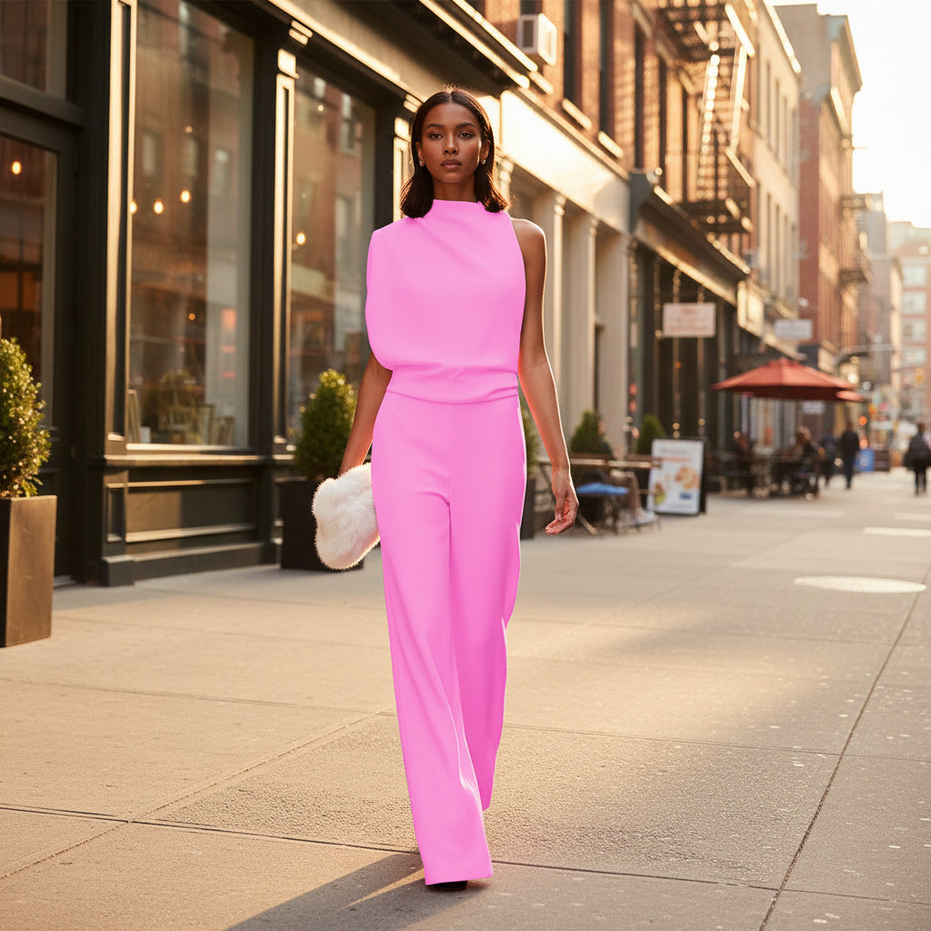 Jumpsuit | Wide-Leg Design for Effortless Elegance-Jumpsuits-Mykonostore-Pink-S-Mykonostore