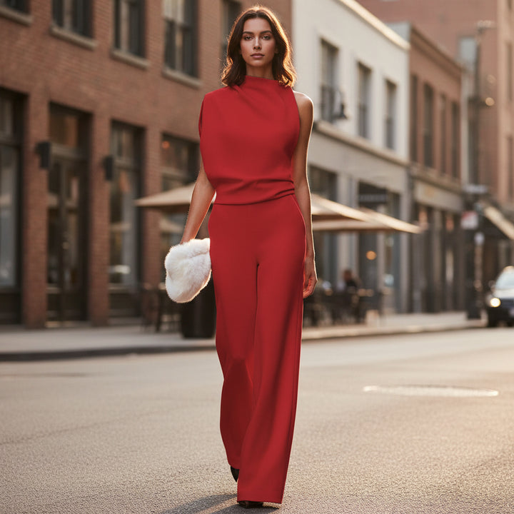 Jumpsuit | Wide-Leg Design for Effortless Elegance-Jumpsuits-Mykonostore-Red-S-Mykonostore