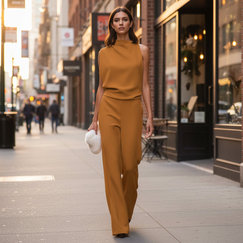 Jumpsuit | Wide-Leg Design for Effortless Elegance-Jumpsuits-Mykonostore-Yellow-S-Mykonostore
