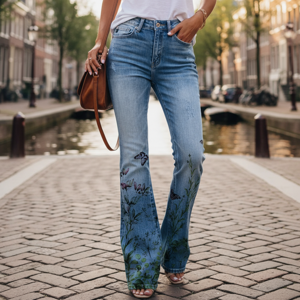 Luna – Dames Flared Broek | Speelse Print met Flatterende Pasvorm - 2