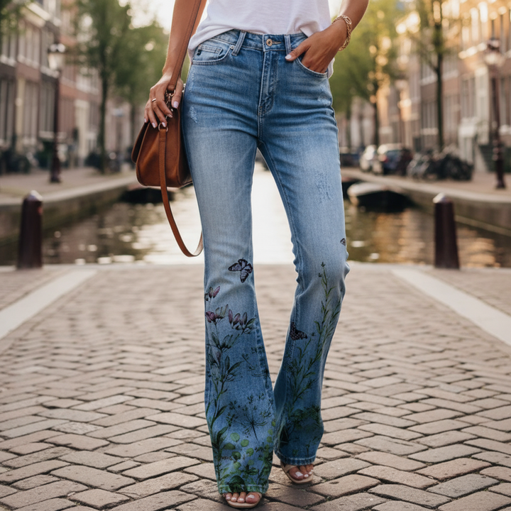 Luna – Dames Flared Broek | Speelse Print met Flatterende Pasvorm - 2