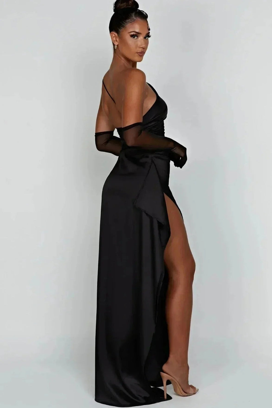 Maxi Dress | Asymmetrical Design with High Slit-Maxi Dresses-Mykonostore-Mykonostore