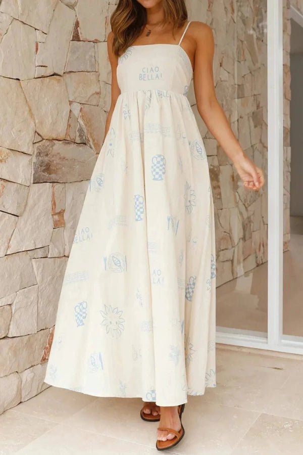 Maxi dress featuring an elegant square neckline and an open back, perfect for formal occasions. 3