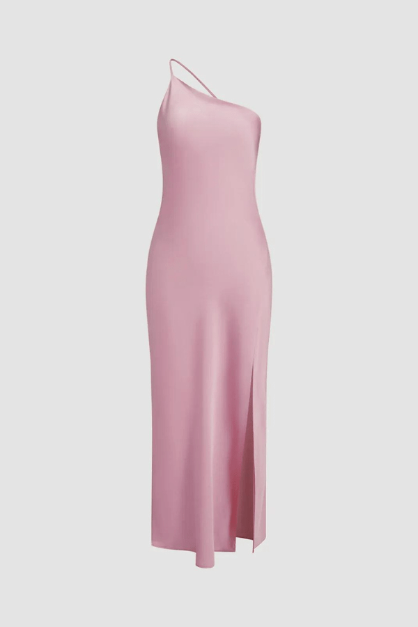 Maxi dress with an open back and thigh-high slit, perfect for formal occasions. 6