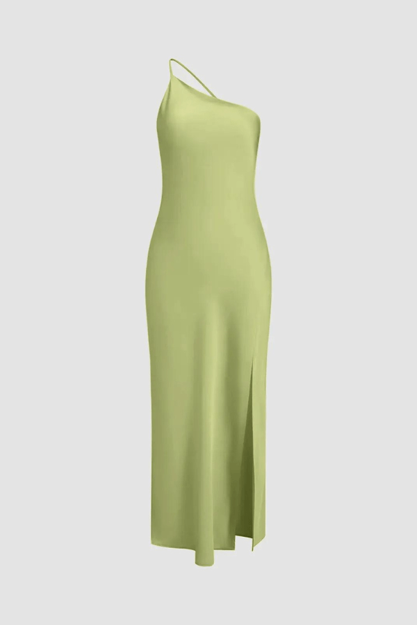 Maxi dress with an open back and thigh-high slit, perfect for formal occasions. 7