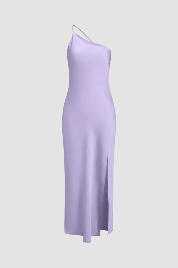Maxi dress with an open back and thigh-high slit, perfect for formal occasions. 8