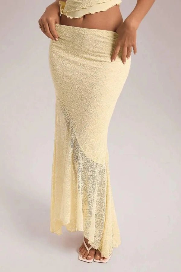 Maxi skirt set featuring an asymmetrical hem camisole, perfect for casual outings. 3