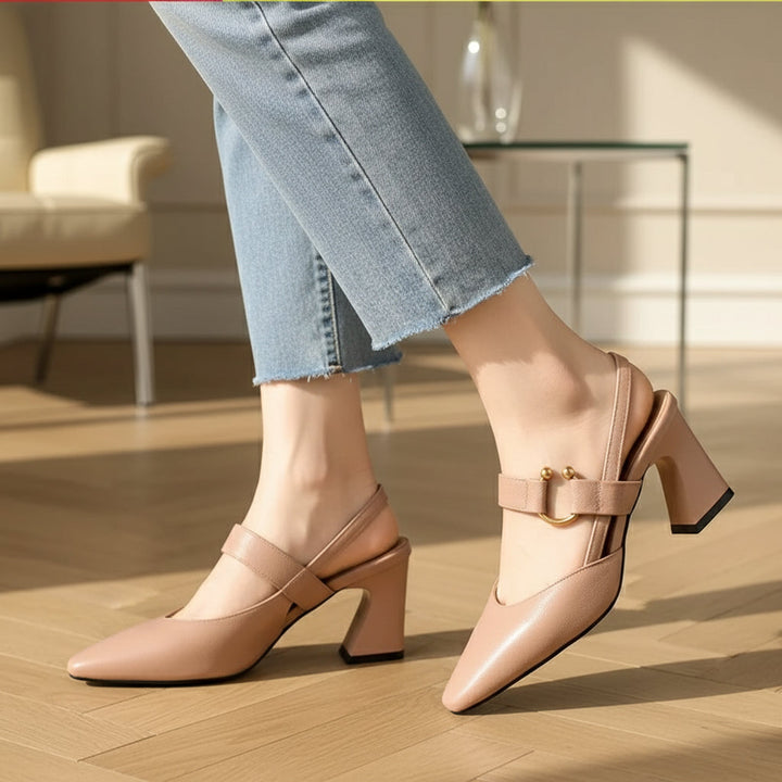 Orthopedic Heels | Comfortable Wide Heel for Women-Damen Schuhe-Mykonostore-Brown-5-Mykonostore