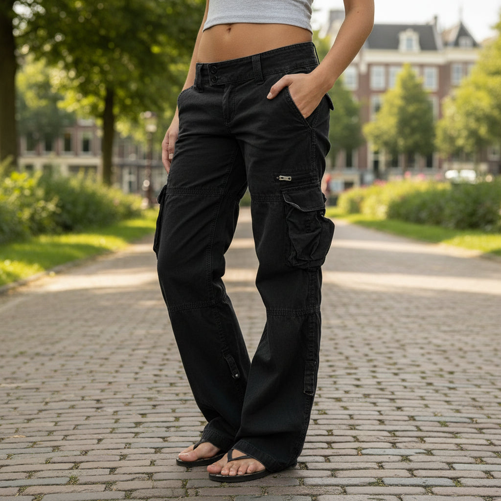 Luna – Dames Cargo Broek | Stoere Look met Praktische Zakken - 1