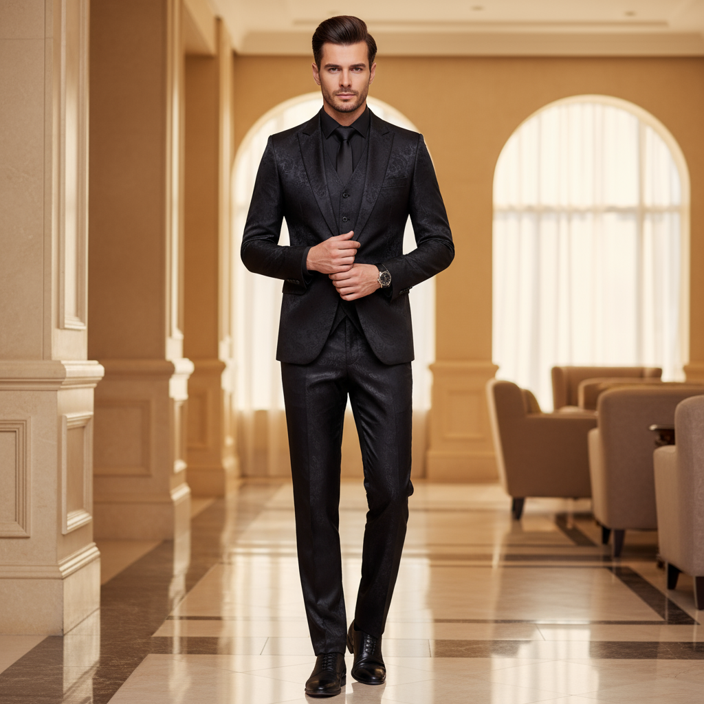 Sebastian – Heren Pak | Stijlvolle Zwarte Blazer en Pantalon - 1