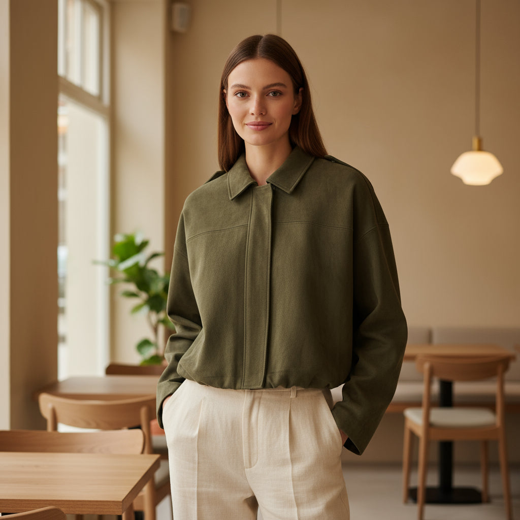 Luna – Dames Korte Jas | Suede Look, Relaxed Fit - 1