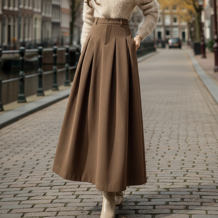 Livia – Dames Maxi Rok | Geplooid A-Lijn Silhouet - 1