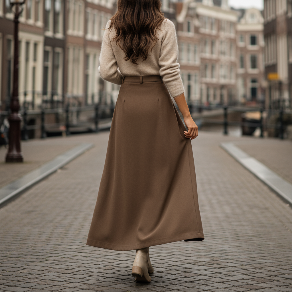 Livia – Dames Maxi Rok | Geplooid A-Lijn Silhouet - 2