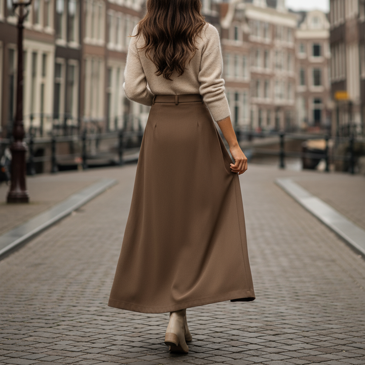 Livia – Dames Maxi Rok | Geplooid A-Lijn Silhouet - 2