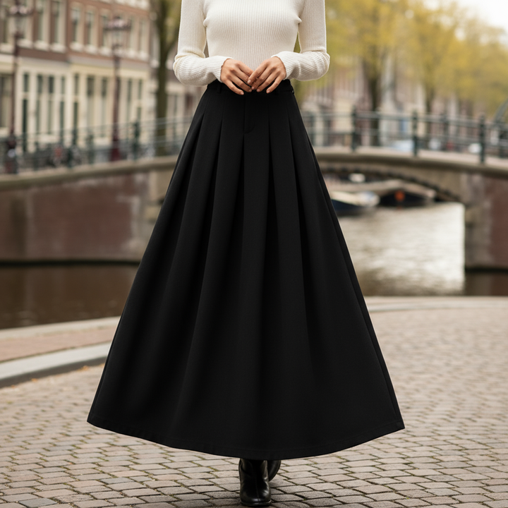Livia – Dames Maxi Rok | Geplooid A-Lijn Silhouet - 3