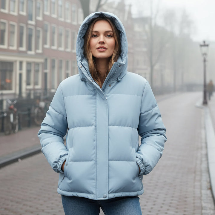 Livia – Dames Winterjas | Gevoerde Capuchon, Tijdloos Ontwerp - 2