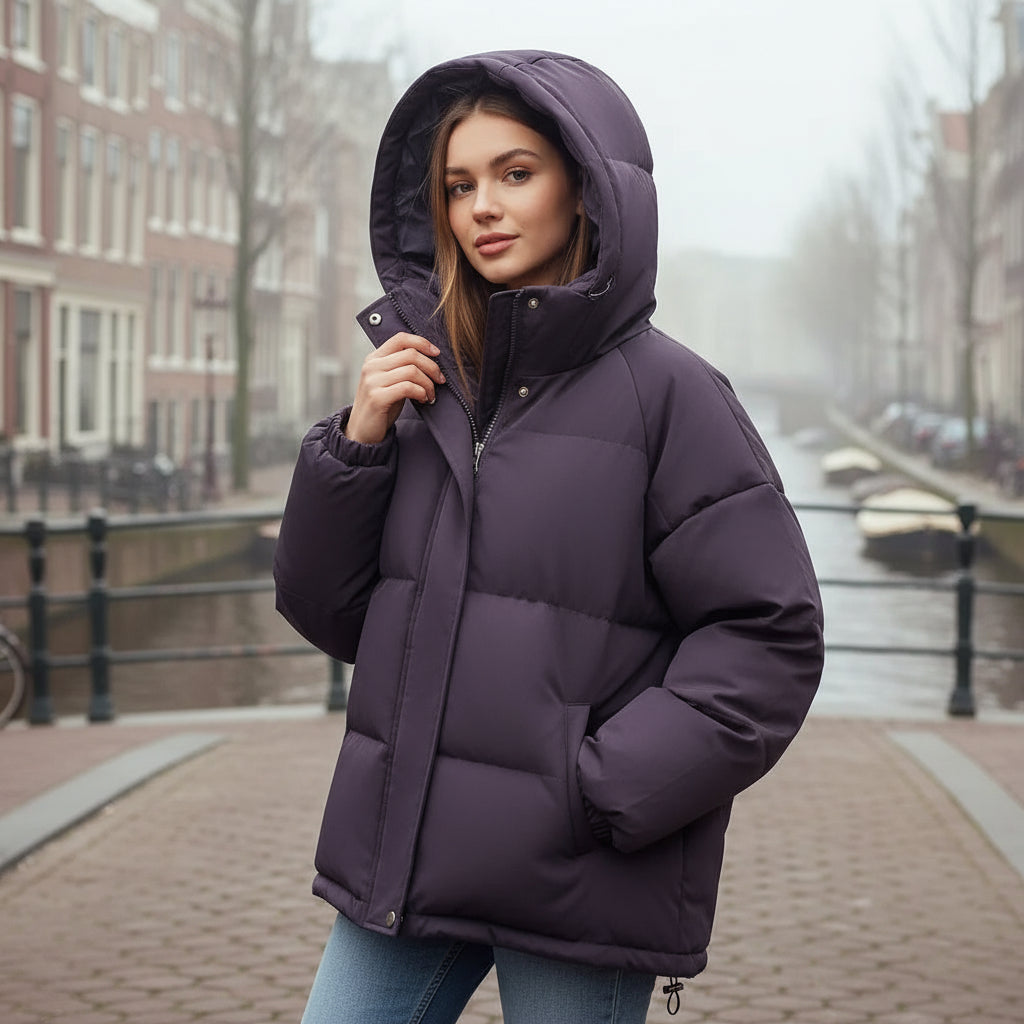 Livia – Dames Winterjas | Gevoerde Capuchon, Tijdloos Ontwerp - 3