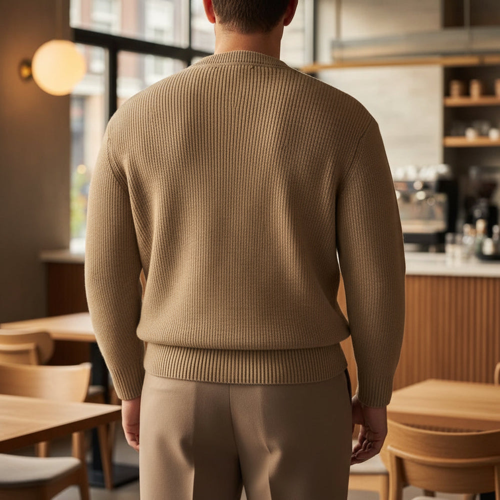 Luca – Mannen Trui | Geribd O-hals Ontwerp - 2