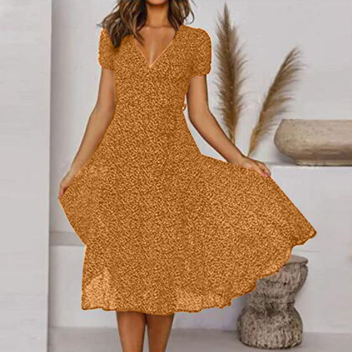 Women's Breathable Floral Print Summer Dress | Elegant A-Line Casual Wear-Mykonostore-Yellow-S-Mykonostore