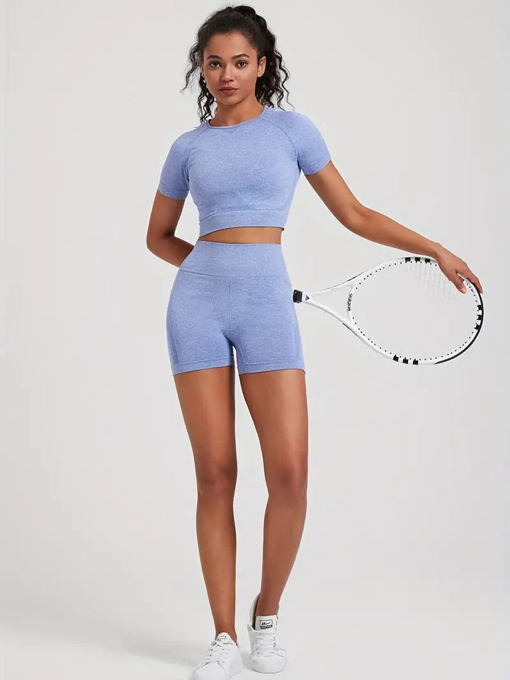 Comfort Chic | Women's Gym Set with Breathable Fabric & Seamless Design | Cute Matching Workout Set for Yoga and Fitness 5